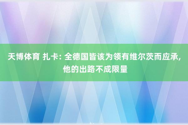 天博体育 扎卡: 全德国皆该为领有维尔茨而应承, 他的出路不成限量