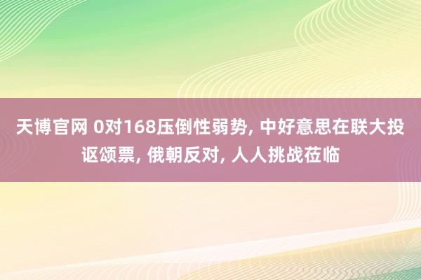 天博官网 0对168压倒性弱势, 中好意思在联大投讴颂票, 俄朝反对, 人人挑战莅临