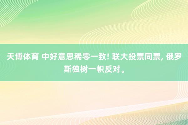 天博体育 中好意思稀零一致! 联大投票同票, 俄罗斯独树一帜反对。