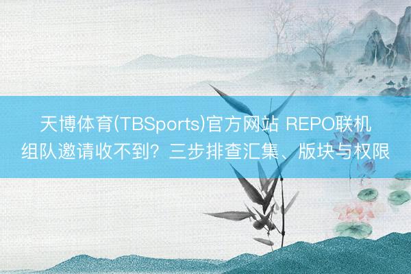 天博体育(TBSports)官方网站 REPO联机组队邀请收不到？三步排查汇集、版块与权限